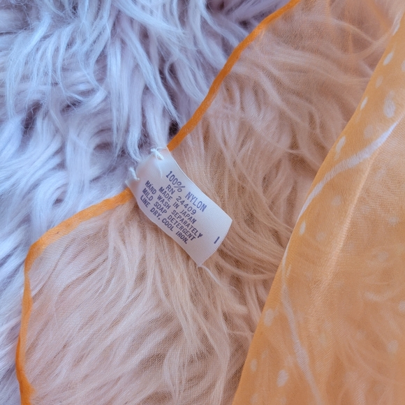 Vintage Sheer Sqaure Nylon Scarf Polka-dots - Picture 6 of 6
